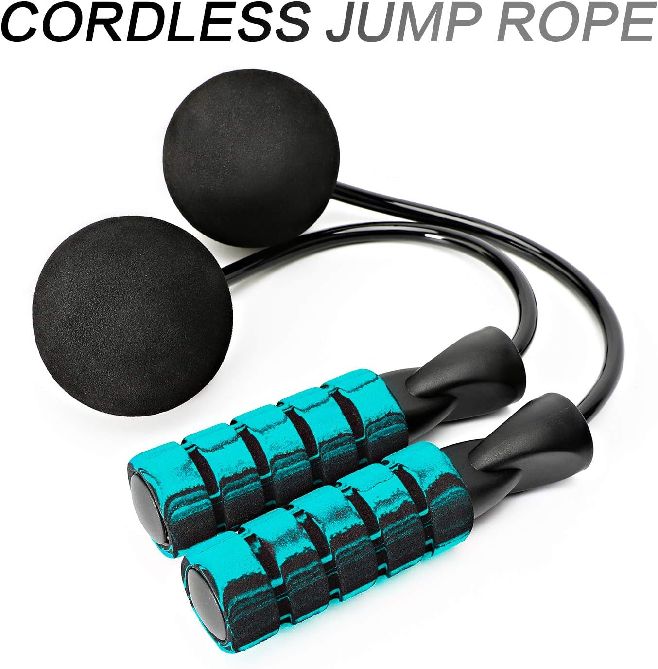 Jump Rope, Weighted Ropeless Skipping Rope for Fitness, Tangle-Free Rapid Speed Cordless Jump Rope Workout for Men, Women, Children