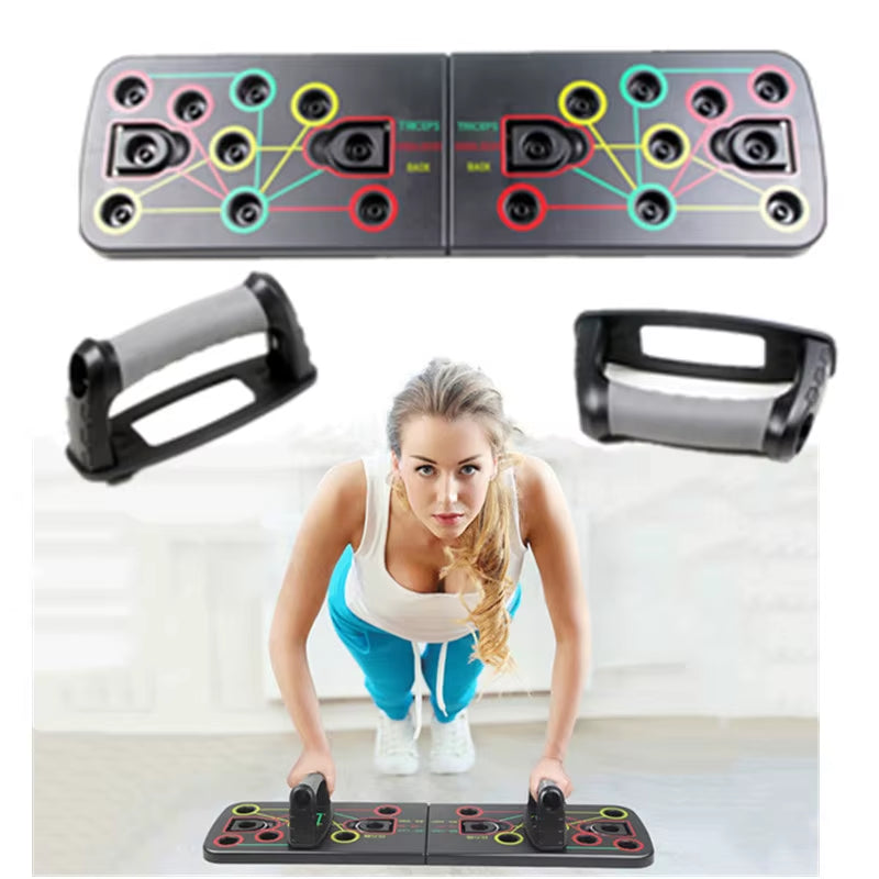 9 in 1 Push up Board with Instruction Print Body Building Fitness Exercise Tools Men Women Push-Up Stands for GYM Body Training